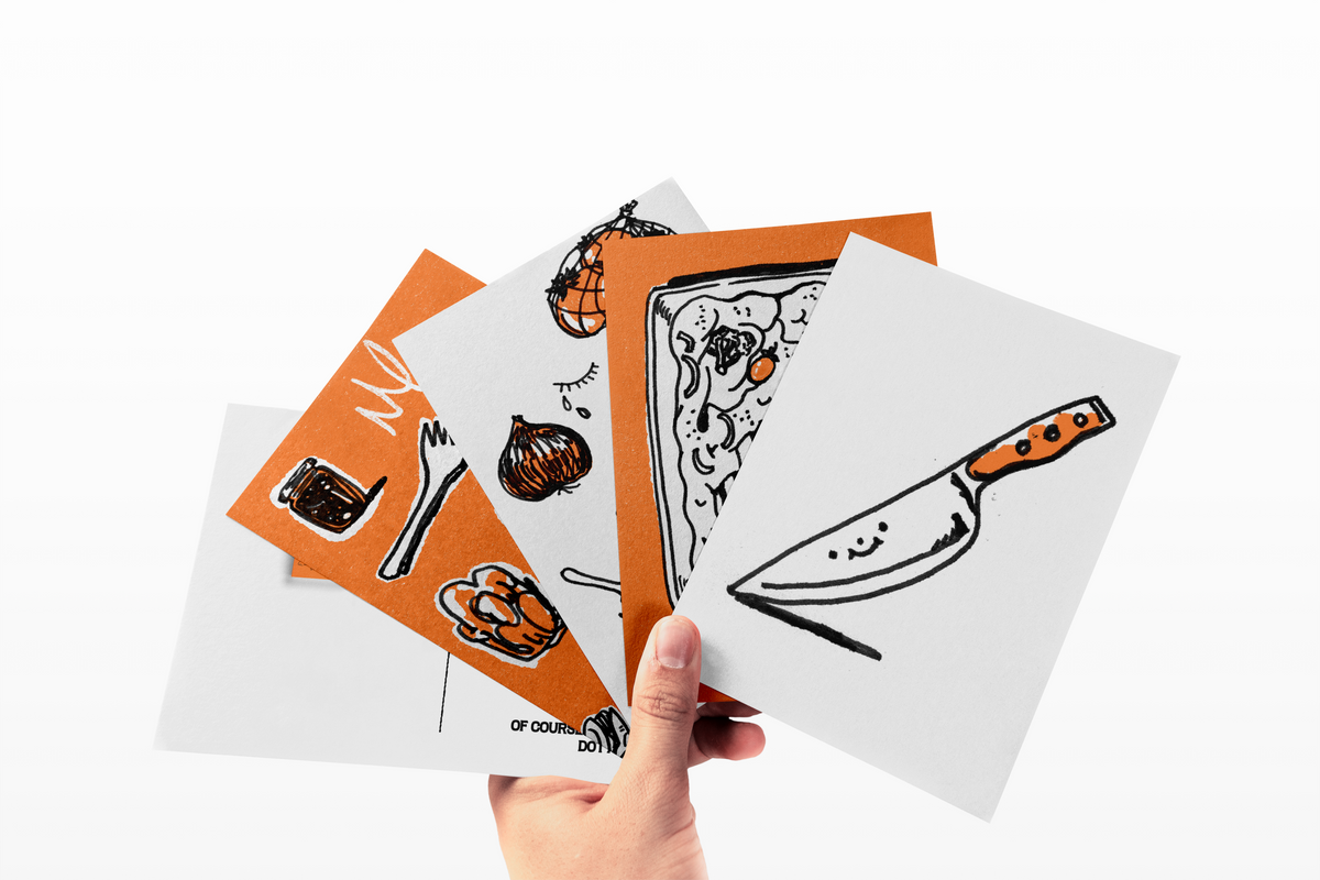 Postcards, pack of 4 mixed A5